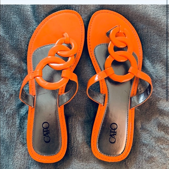 Cato Shoes Bright Orange Sandals Poshmark